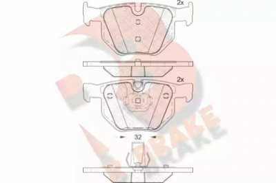 R BRAKE rb1685202 -  Комплект тормозных колодок, дисковый тормоз